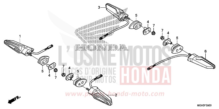 WINKER for VFR1200X Dual Clutch DEGITAL SILVER METALLIC (NHA30) from 2012